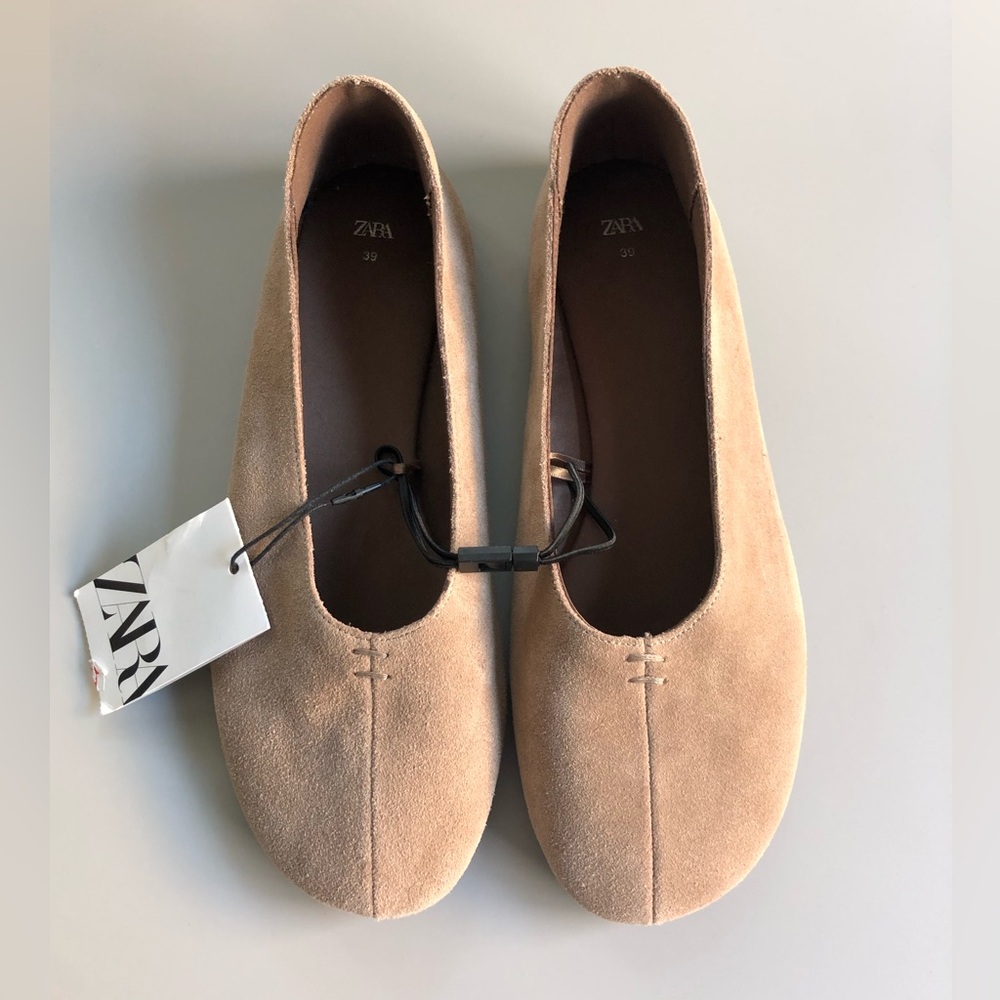 NWT! Zara Soft Suede Ballet Flats Size: EUR 39 = US 8.5